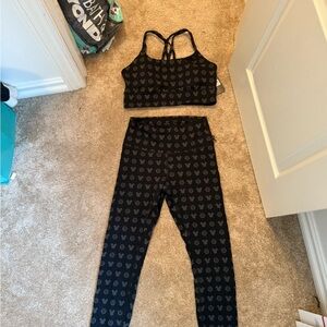 Lululemon Mickey Mouse Sports Bra and Leggings Set